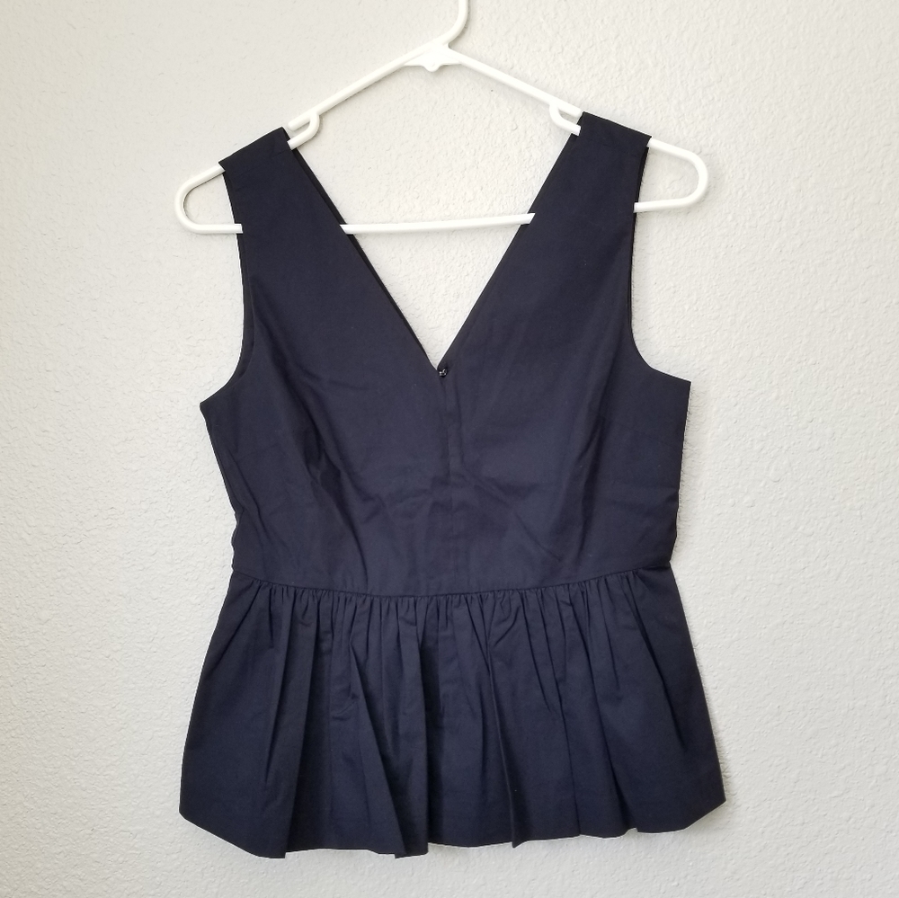 J.crew Sleeveless V-neck Peplum Top